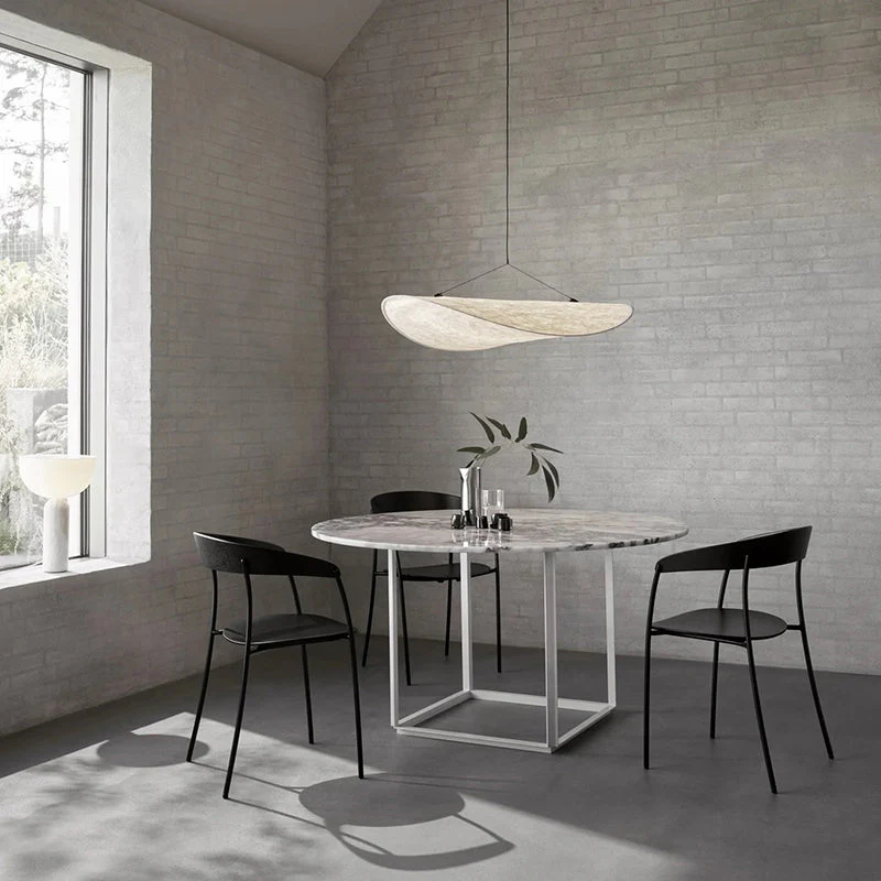 LumiSleek - Moderne LED Hanglamp van Metaal en Kunstzijde in Wit voor de Slaapkamer - Afbeelding 9
