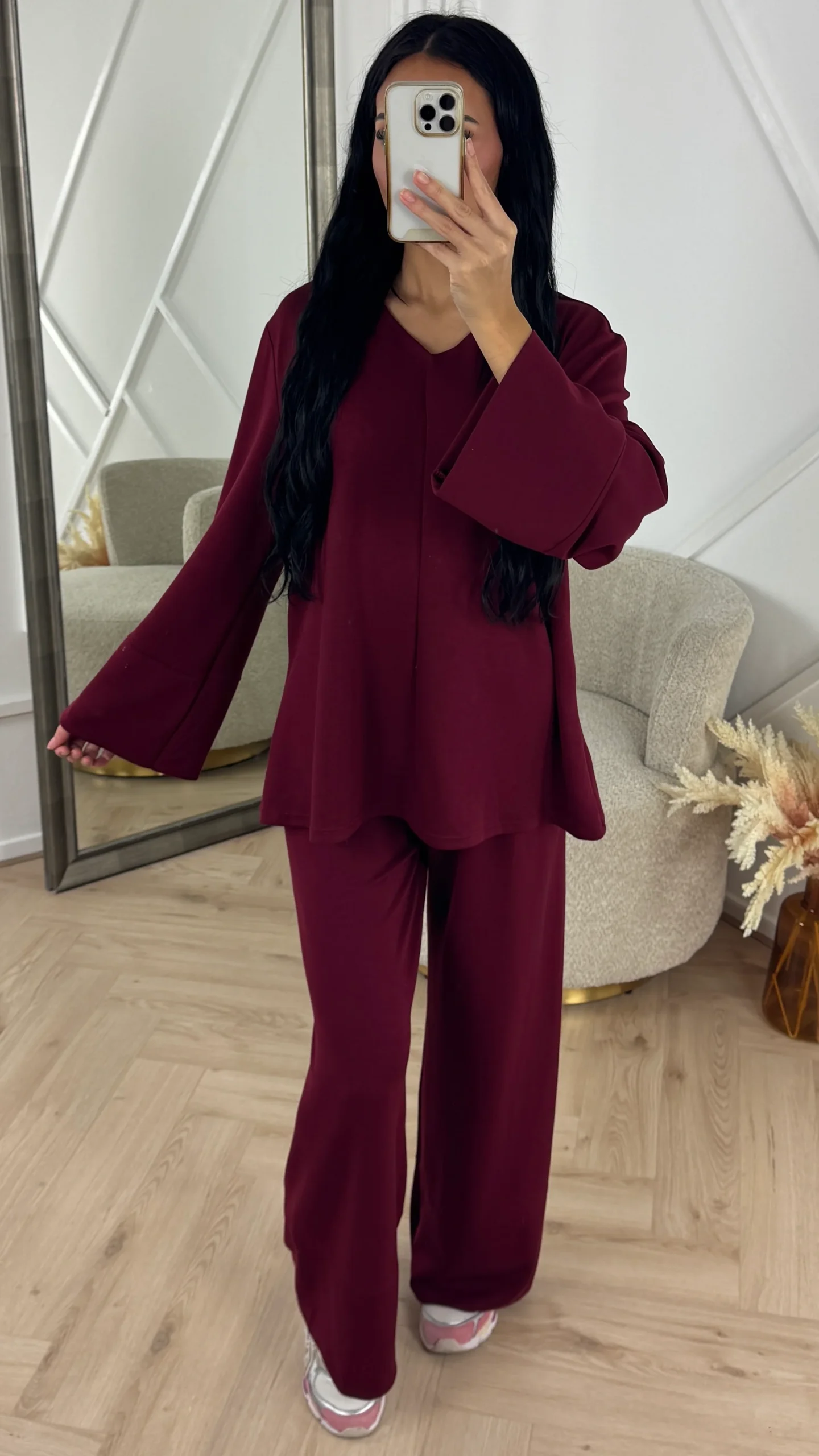 Oversized Two-Piece Set met Wijde Mouwen & Wide Leg Broek - Afbeelding 7