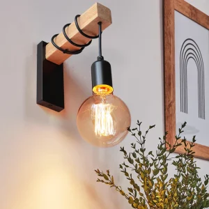 RusticGlow - Wandlamp van Hout en IJzer | Sfeervolle Verlichting voor Industrieel Interieur