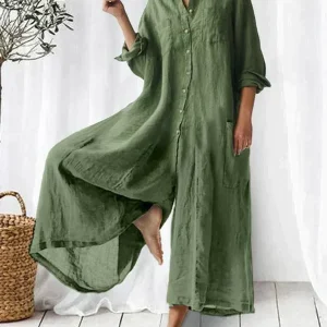 Livia | Stijlvolle Jumpsuit van Linnen | Comfort en Elegantie in Eén