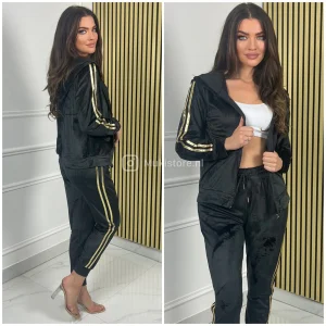 Velvet 2pcs Zip Set Two Stripes 147