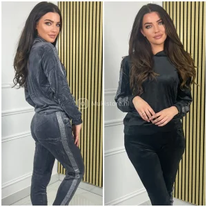 Velvet 2pcs Set Basic Glitter Stripe 293