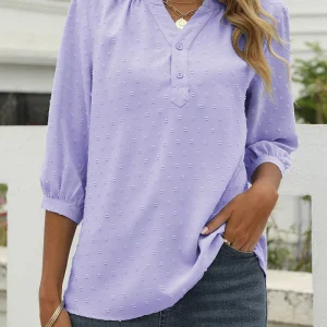 Amara - Gestructureerde Langarm Blouse voor Dames | Elegante en Stijlvolle Blouse