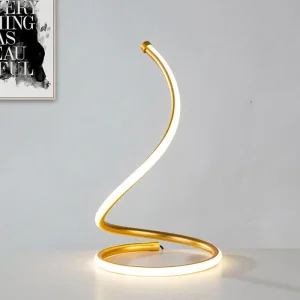 SpiralLux - Spiraalvormige Silicagel Tafellamp in Goudkleur | Moderne Verlichting voor Elk Interieur