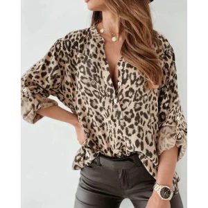 Mara - Langarm Blouse met Luipaardprint voor Dames | Stijlvolle en Trendy Blouse