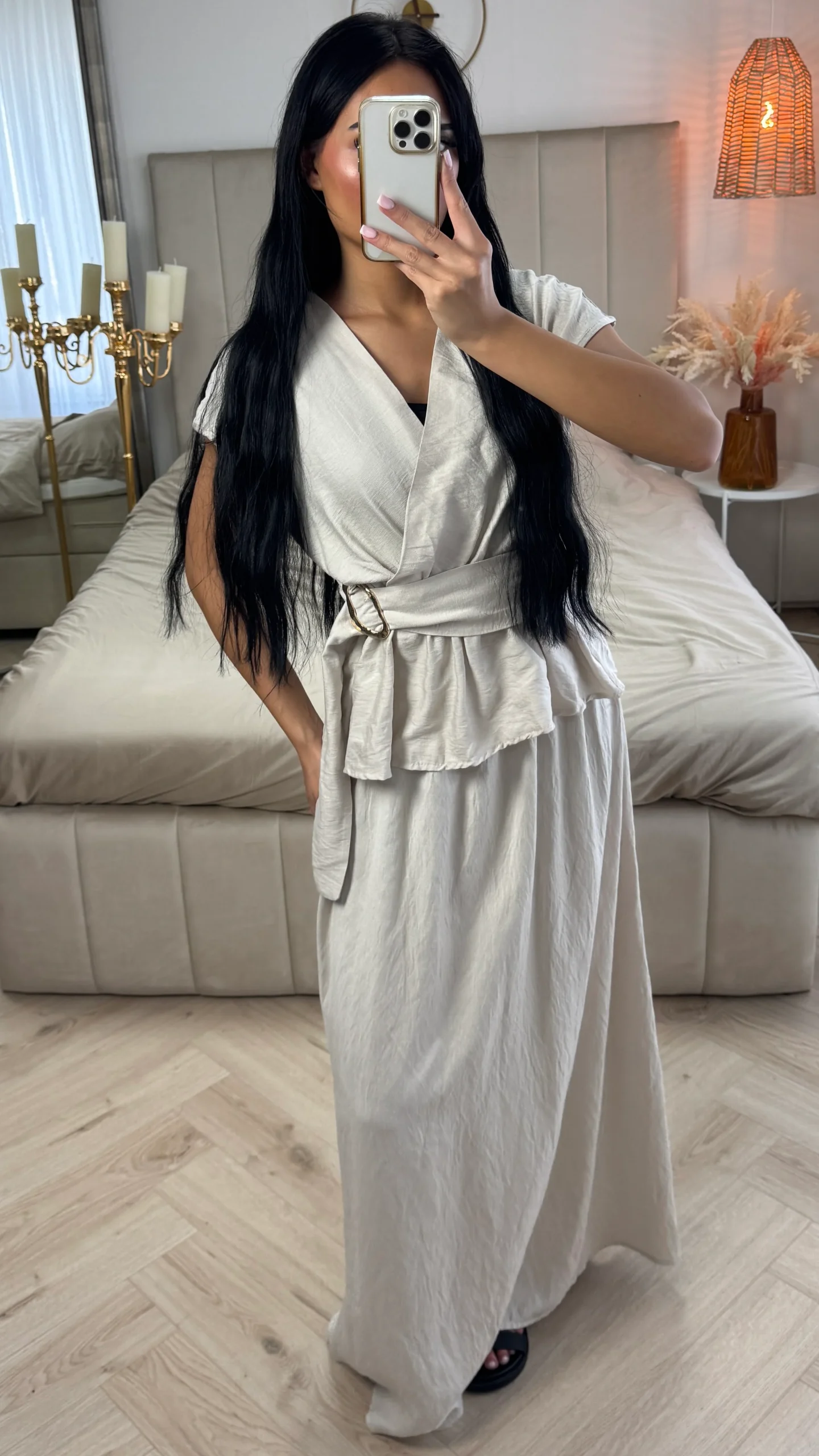 Overslag Set met Ceintuur – Viscoseblend - Afbeelding 8