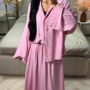 2-Delige Set met Blouse en Maxi Rok – Viscoseblend