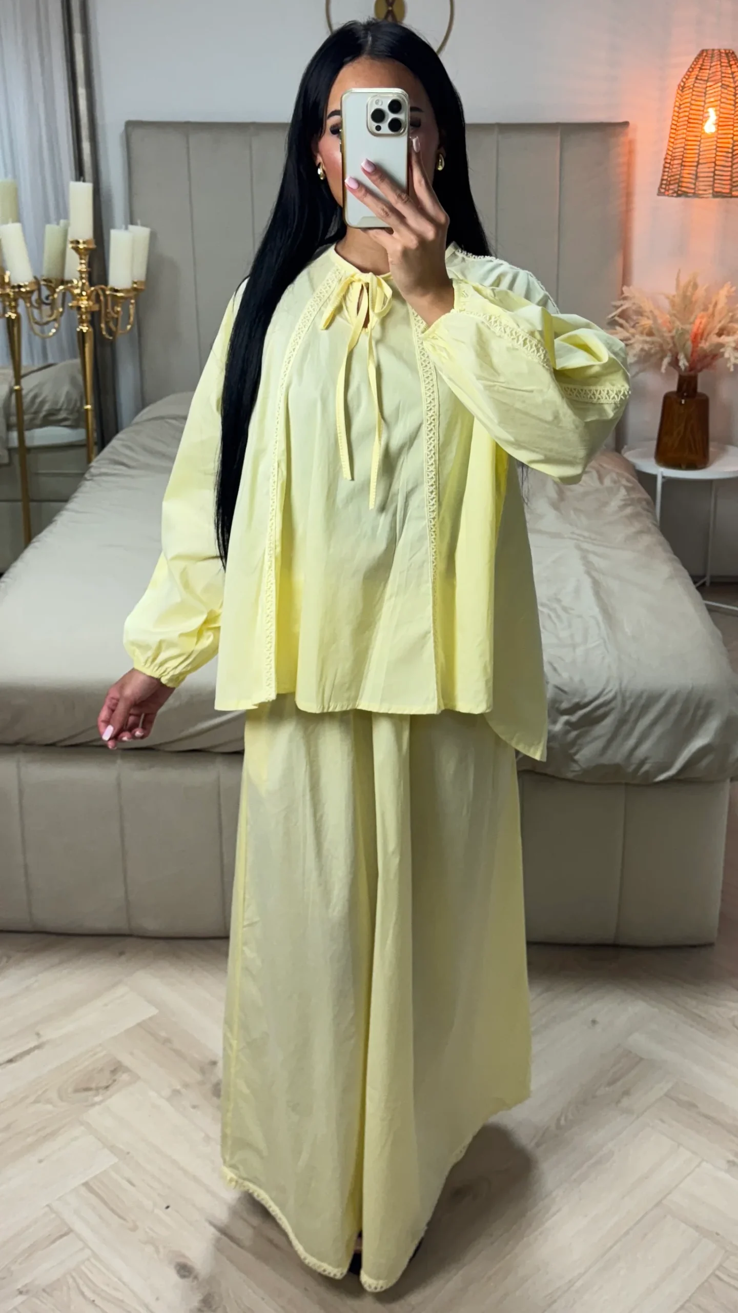 2-Delige Set met Katoenmix Top en Maxi Rok - Afbeelding 3