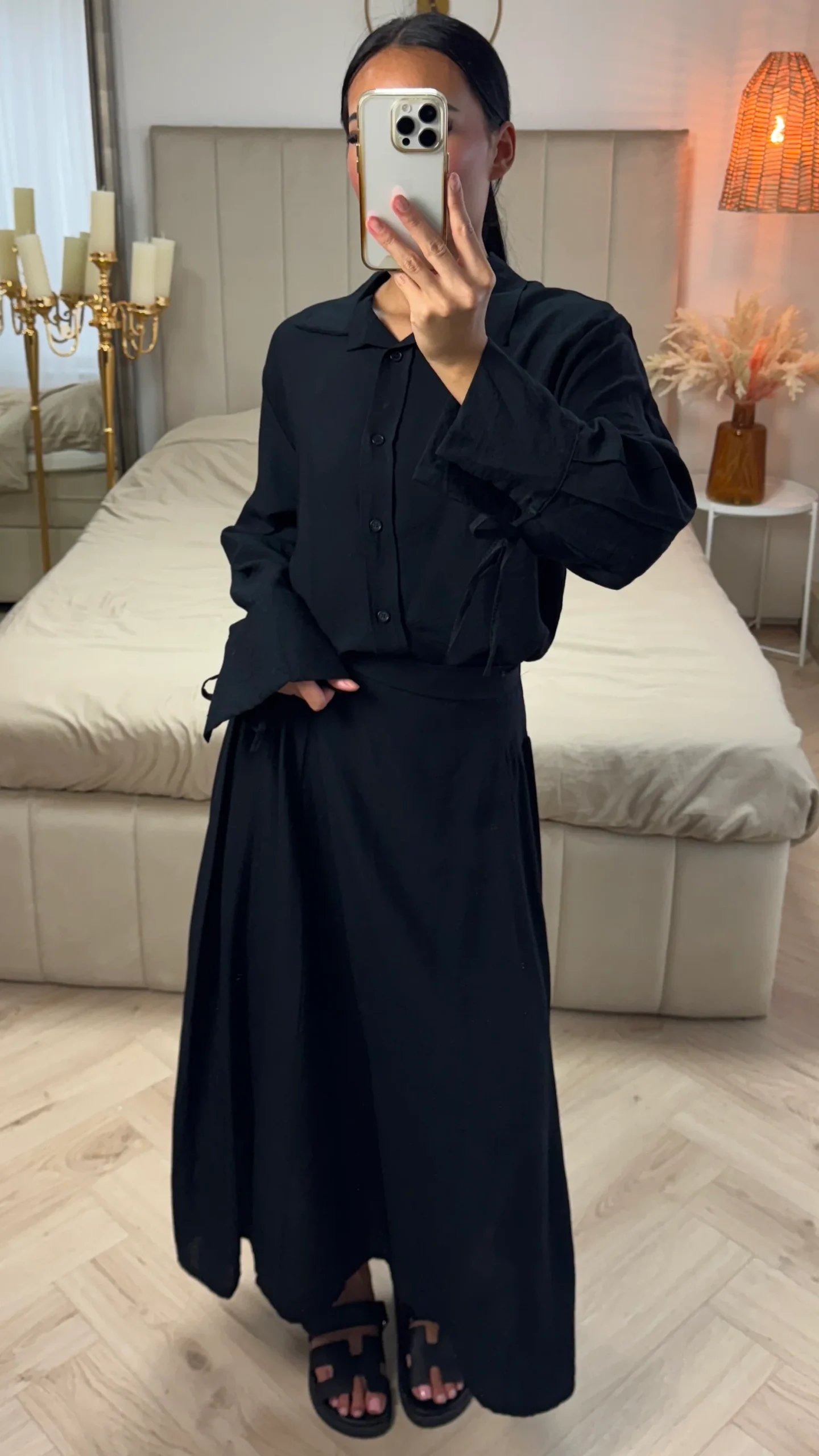 2-Delige Set met Strikmouwen en A-Lijn Rok – Viscoseblend - Afbeelding 4