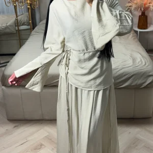 2-Delige Set met Viscoseblend Top en Maxi Rok