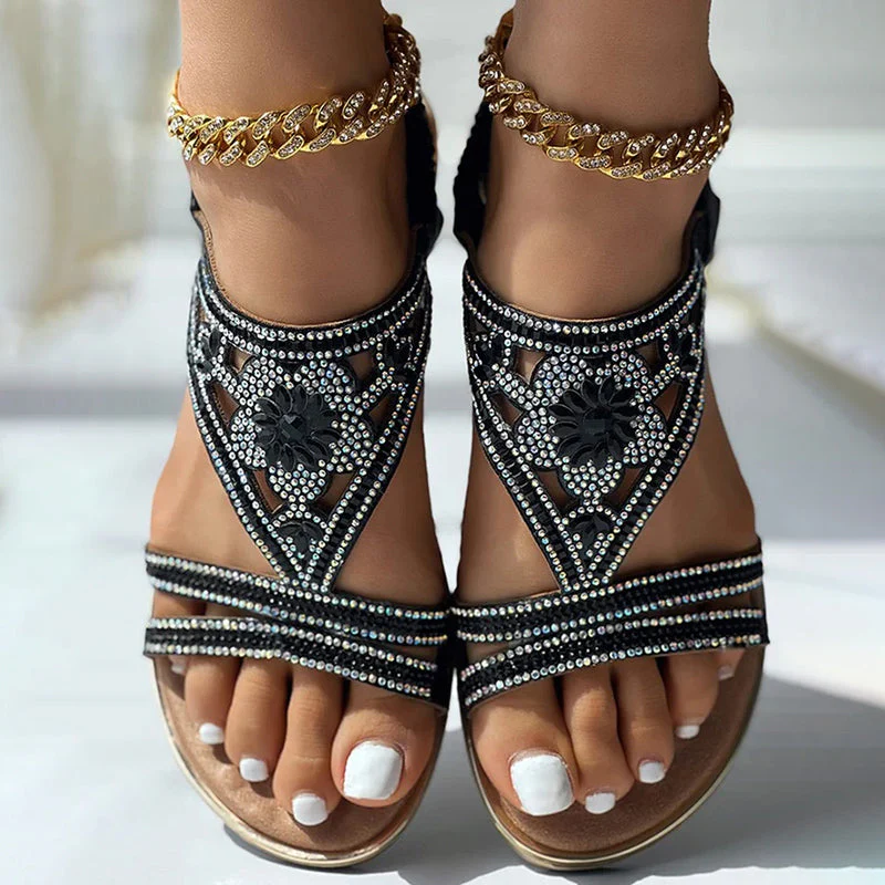 Lara's Strass Vrijetijdssandalen | Stijlvolle en Comfortabele Zomersandalen voor Dames - Afbeelding 3