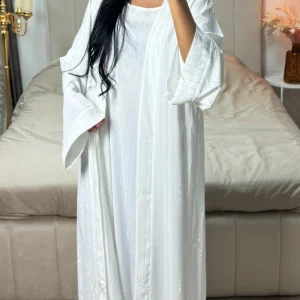 2pcs Set Kimono + Dress Oversized Strass Abaya