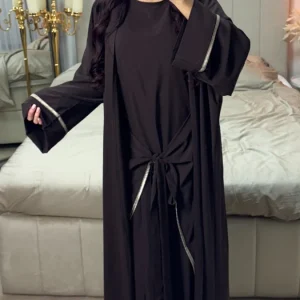 2pcs Set Kimono + Tie Belt Underdress Golden Details