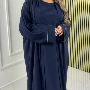 Abaya Two-Piece Set met Kimono en Onderjurk