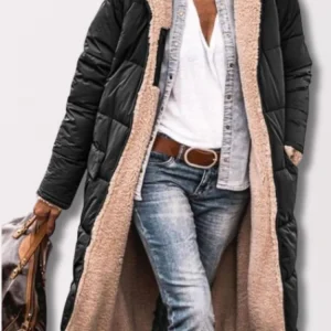 Elisa Lange Sherpa Pufferjas met Capuchon | Warme Damesjas voor de Winter