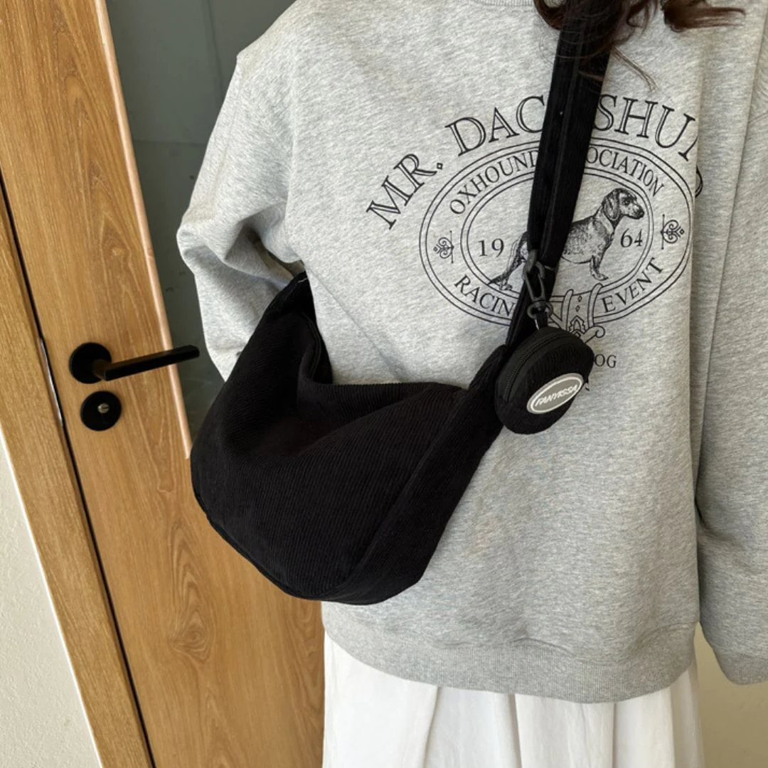 Ella - Corduroy Schoudertas voor Dames | Stijlvolle en Duurzame Crossbody Tas - Afbeelding 8