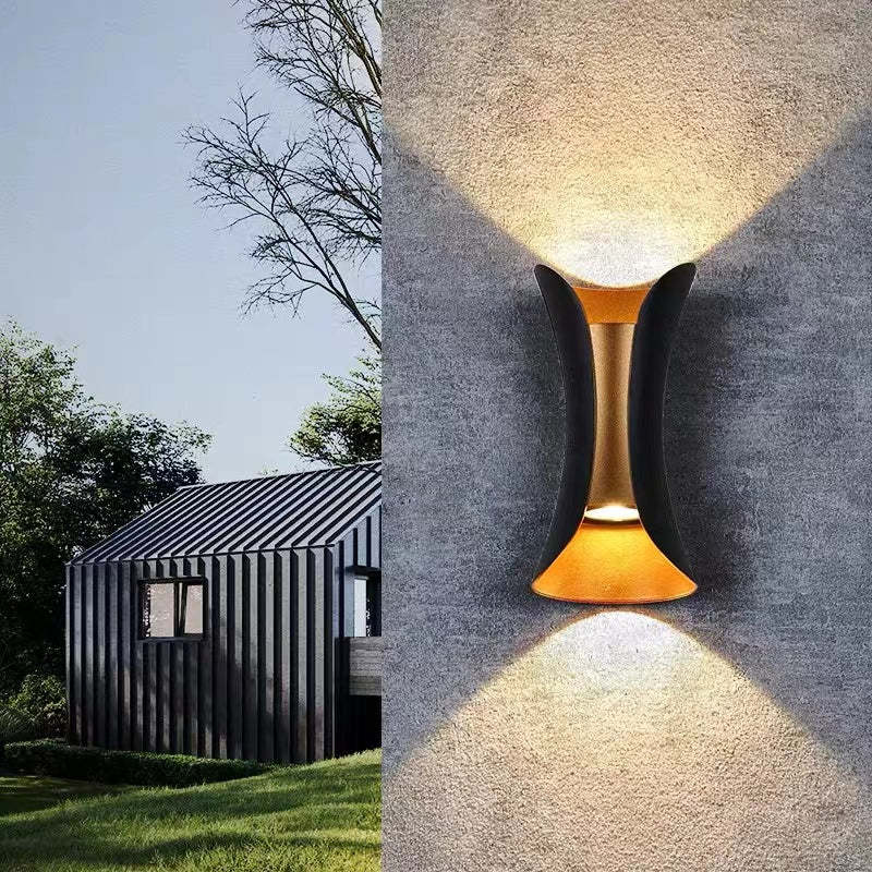 LuxorLED - Moderne Design LED Wandlamp | Zwart Gouden Metaal voor Buiten en Tuin - Afbeelding 7