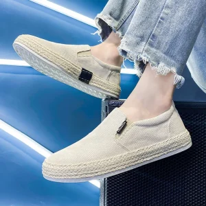 CasualFlex – Zwart-Witte Espadrilles voor Heren | Stijlvol en Comfortabel voor de Zomer