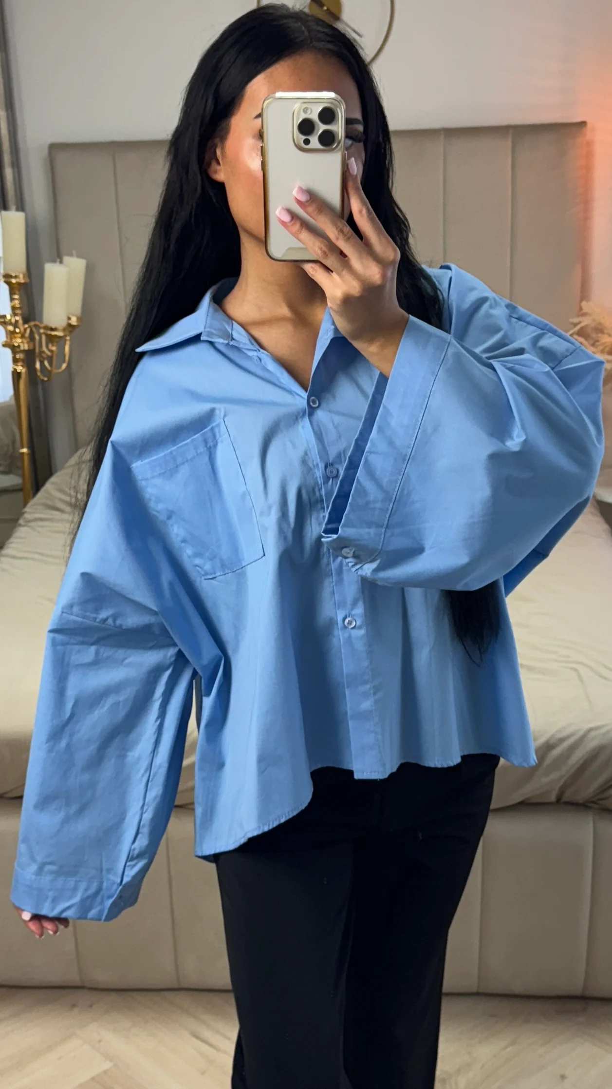 Oversized Blouse met Wijde Mouwen – Katoenblend - Afbeelding 7