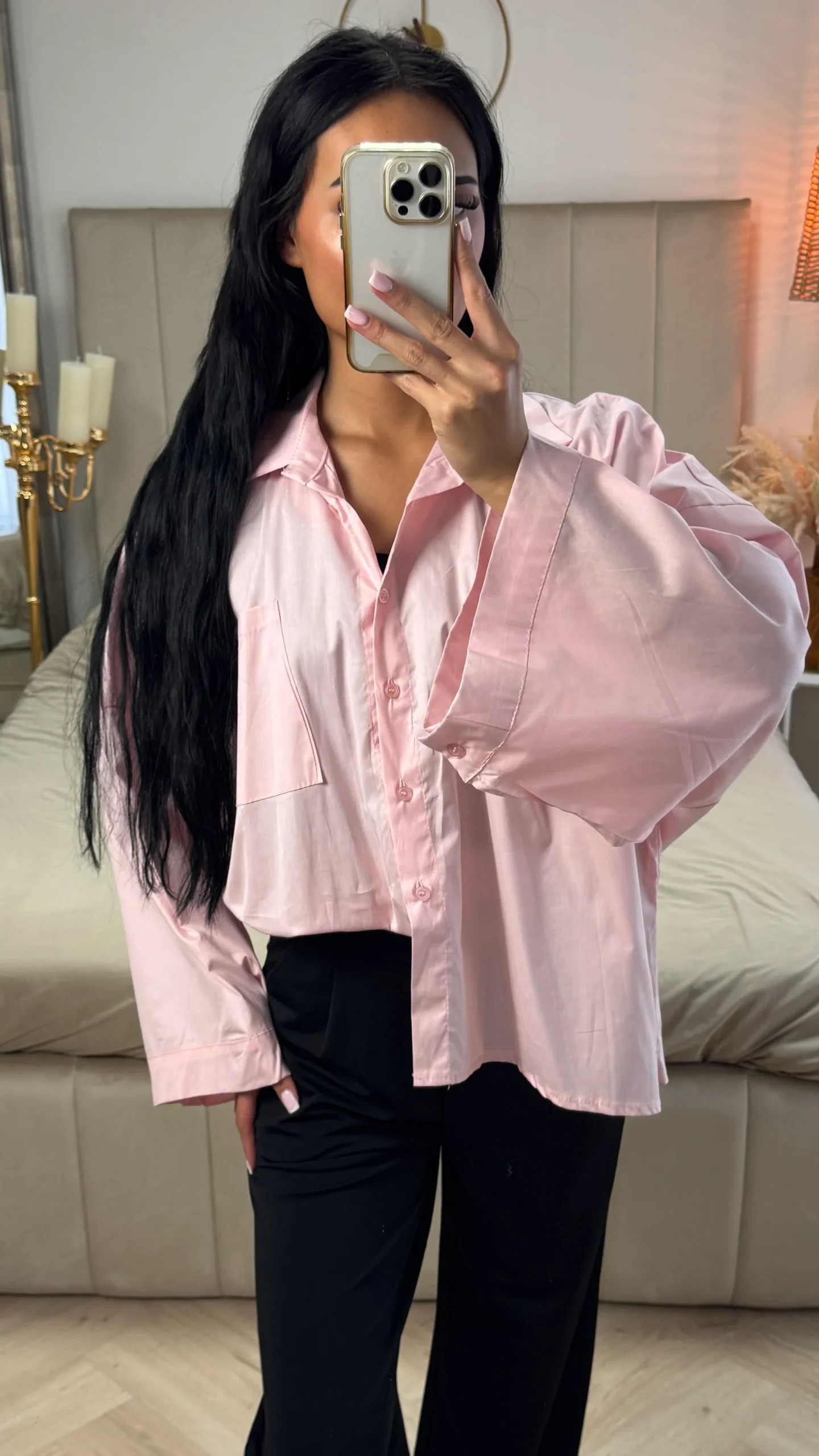 Oversized Blouse met Wijde Mouwen – Katoenblend - Afbeelding 5