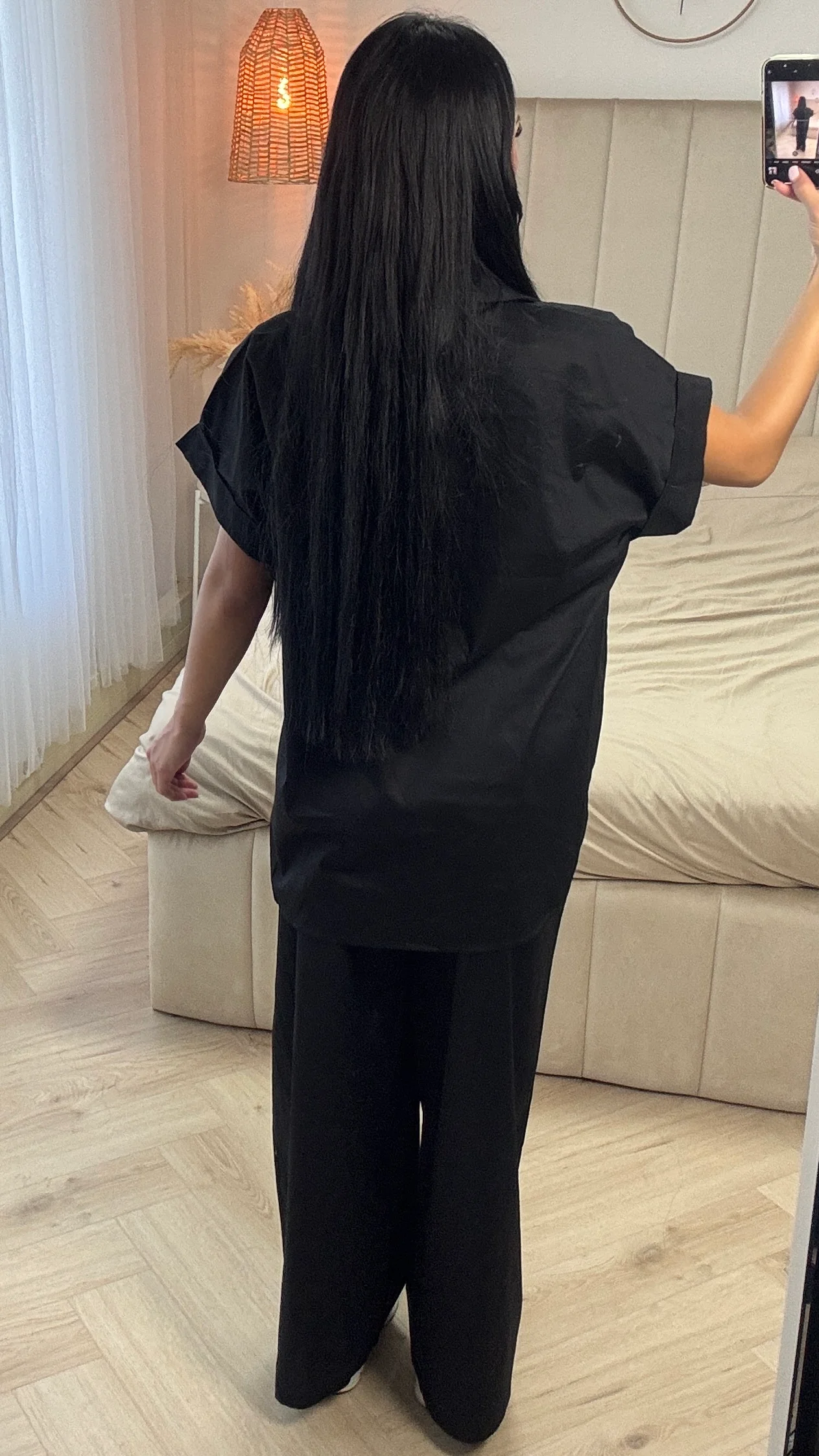 2-Delige Set van Katoen met Gouden Knopen – Korte Mouw & Wijde Broek - Afbeelding 7