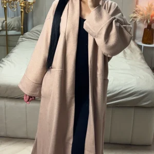 Lange Open Mantel met Steekzakken