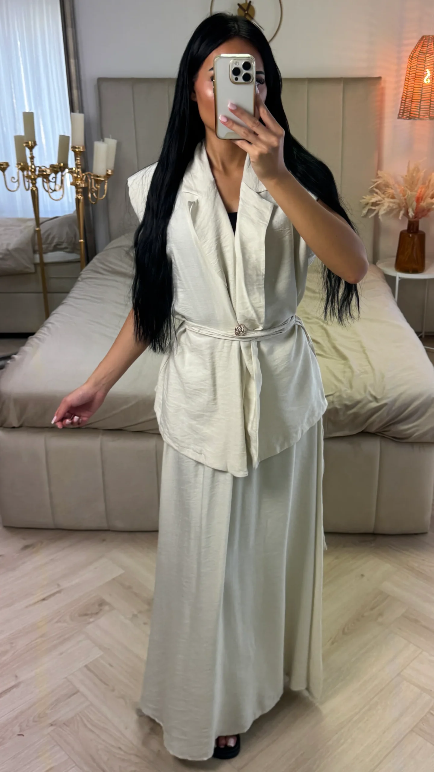 Tweedelige Set met Ceintuur – Viscoseblend - Afbeelding 7