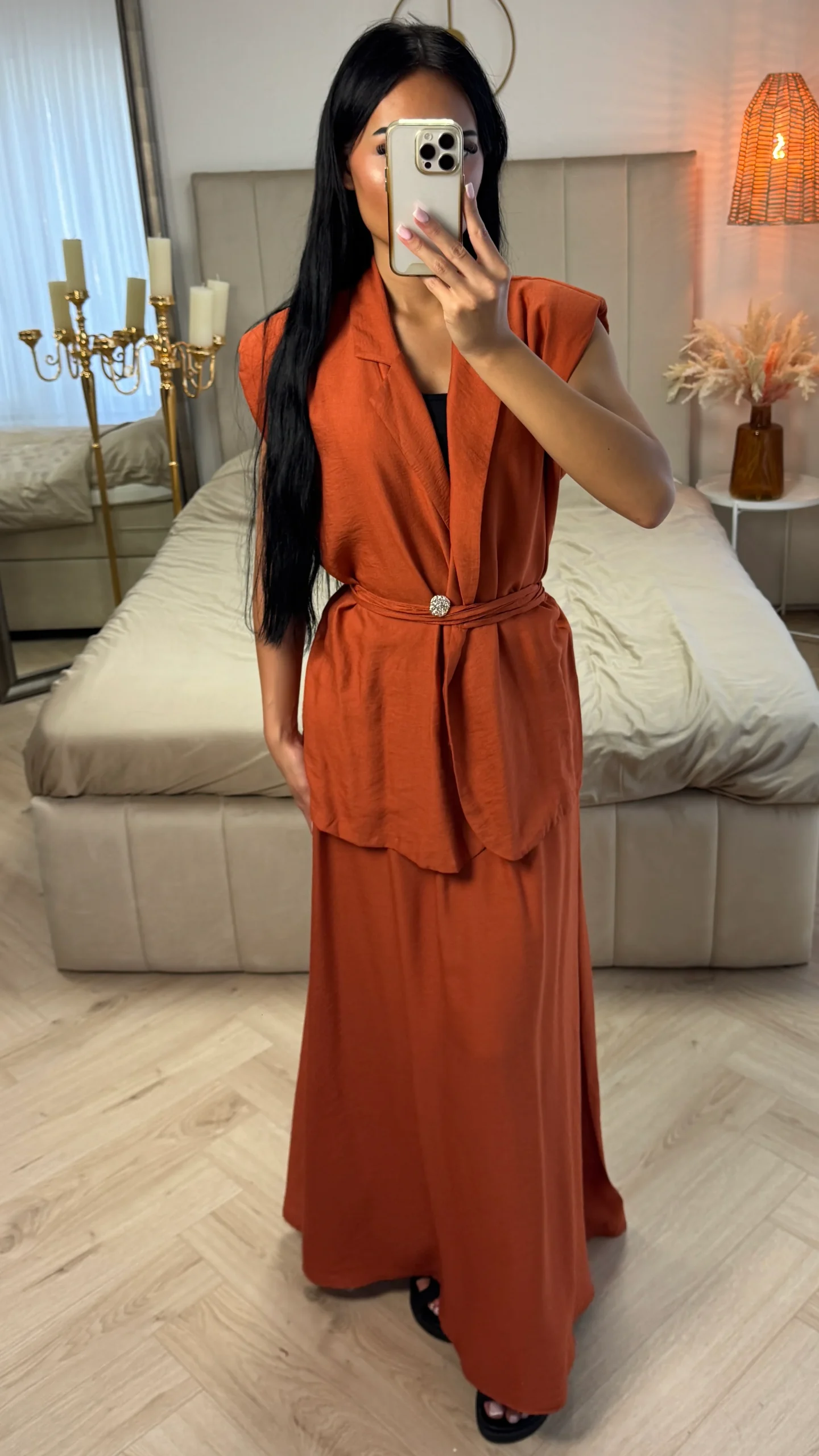 Tweedelige Set met Ceintuur – Viscoseblend - Afbeelding 6