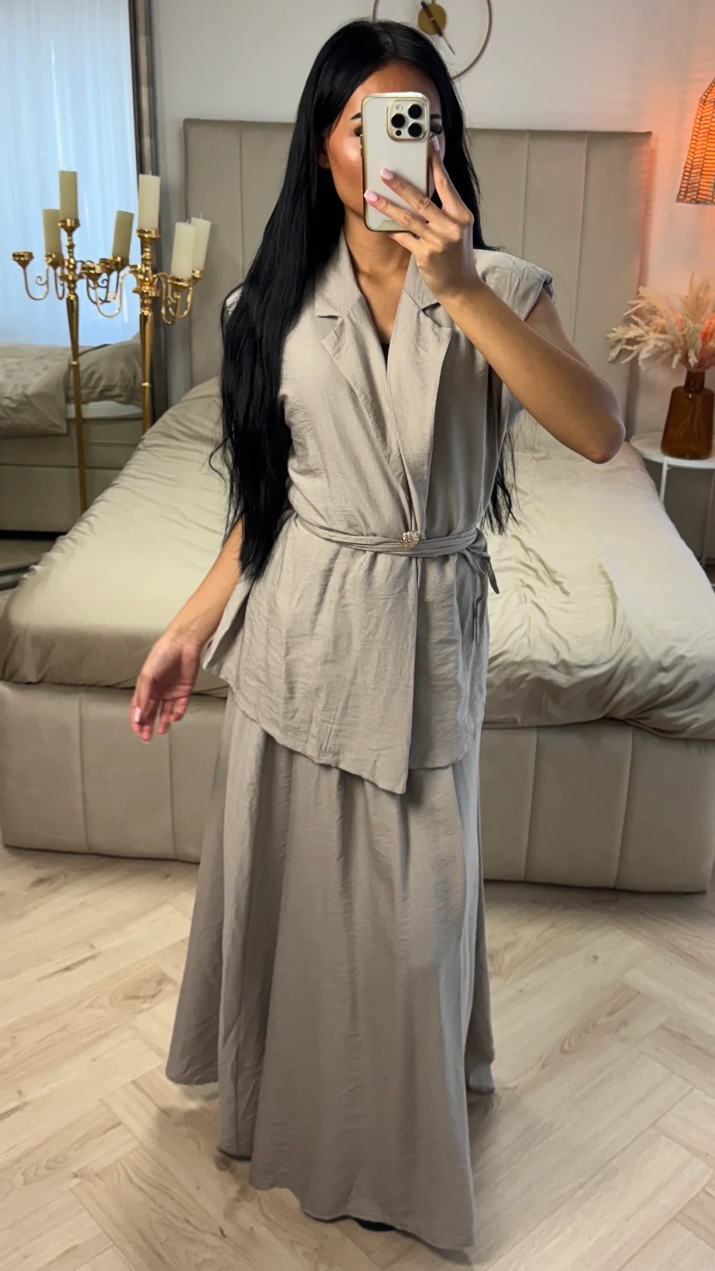 Tweedelige Set met Ceintuur – Viscoseblend - Afbeelding 8