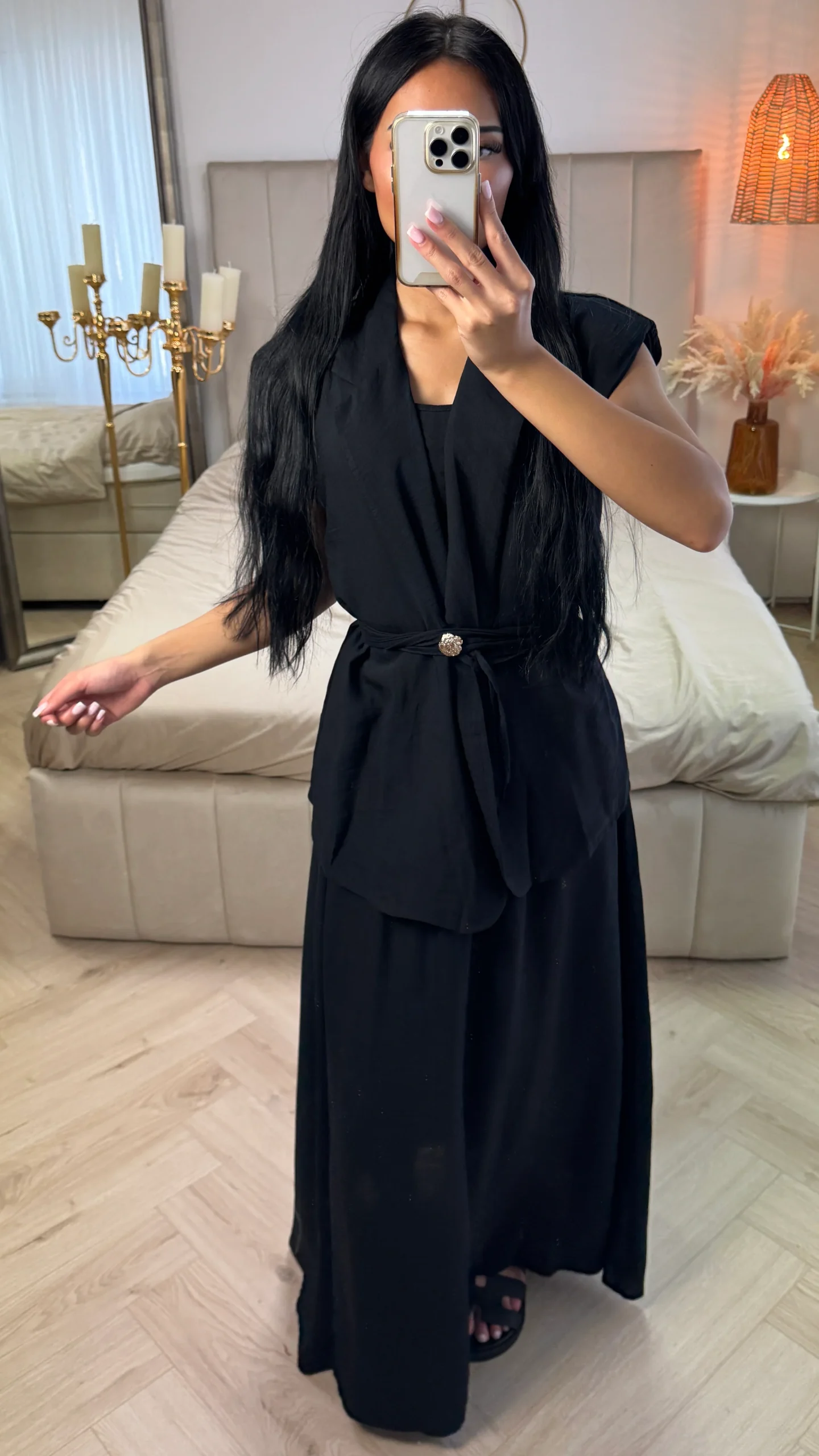 Tweedelige Set met Ceintuur – Viscoseblend