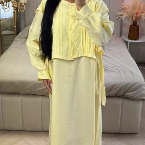 2-Delige Set met Maxi Jurk en Cropped Blouse – Viscoseblend