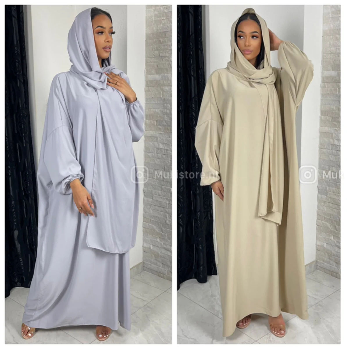 Super Oversized Abaya With Headscarf MADE IN ITALY - Afbeelding 5