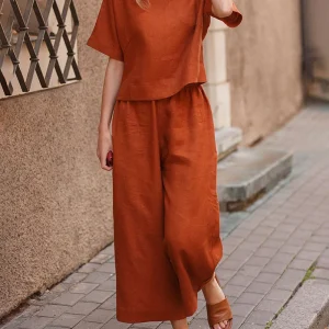 Alina - Modern Tweedelig Set met Fladdertop voor Dames | Stijlvol en Comfortabel Outfit