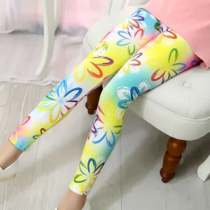 Bloemenprint Katoenen Legging voor meisjes