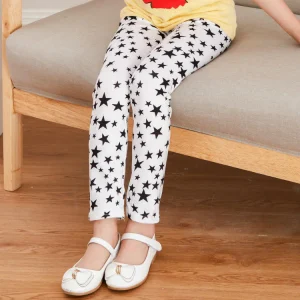 Witte legging met zwarte sterren