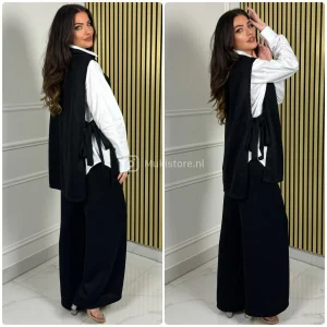 3pcs Heavy Corduroy Blouse+ Sweater+Pants Set