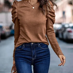 Elegant Puff-Top met Lange Mouwen | Stijlvol en Trendy Dames Top voor Elke Gelegenheid