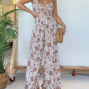 Fleur - Bloemenprint Jumpsuit met Bretels en Wijde Pijpen | Trendy en Comfortabel