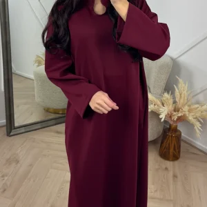 Abaya Maxi Jurk met Rechte Snit en V-Inkeping