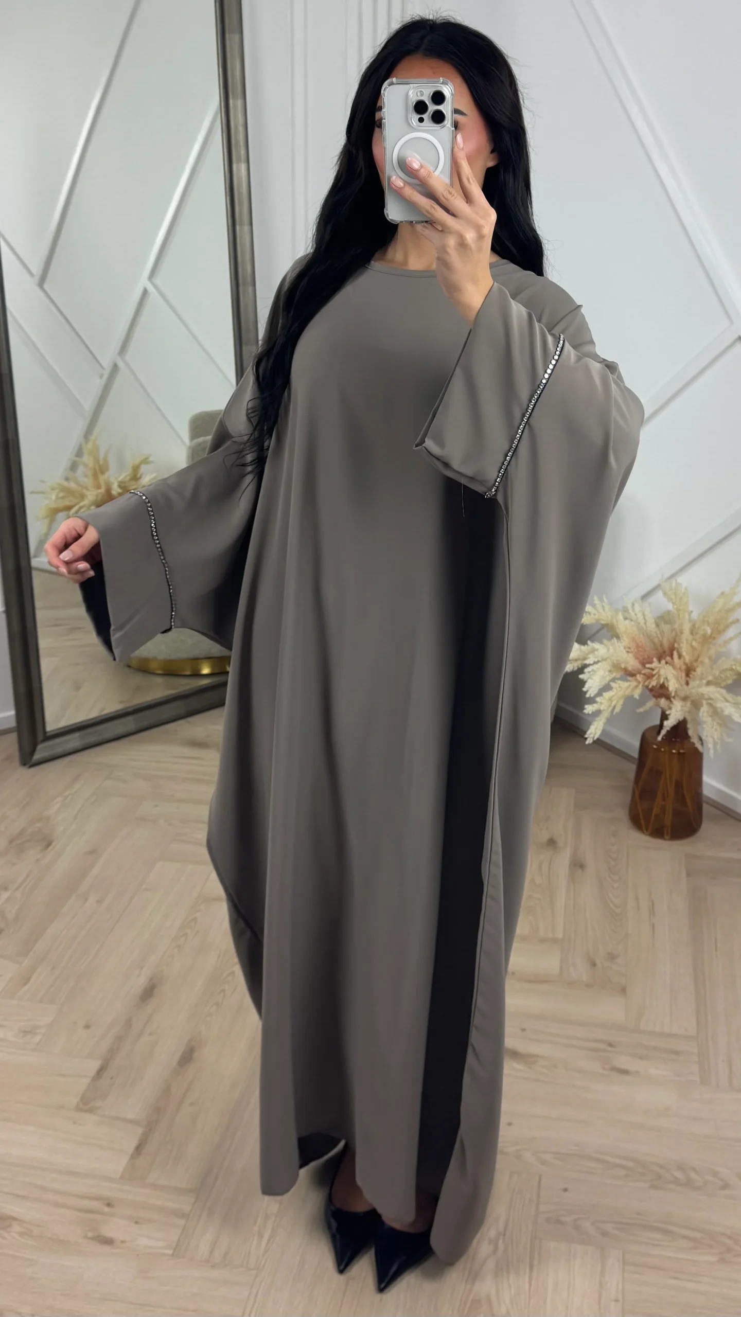 Abaya Maxi Jurk met Strass Details - Afbeelding 2