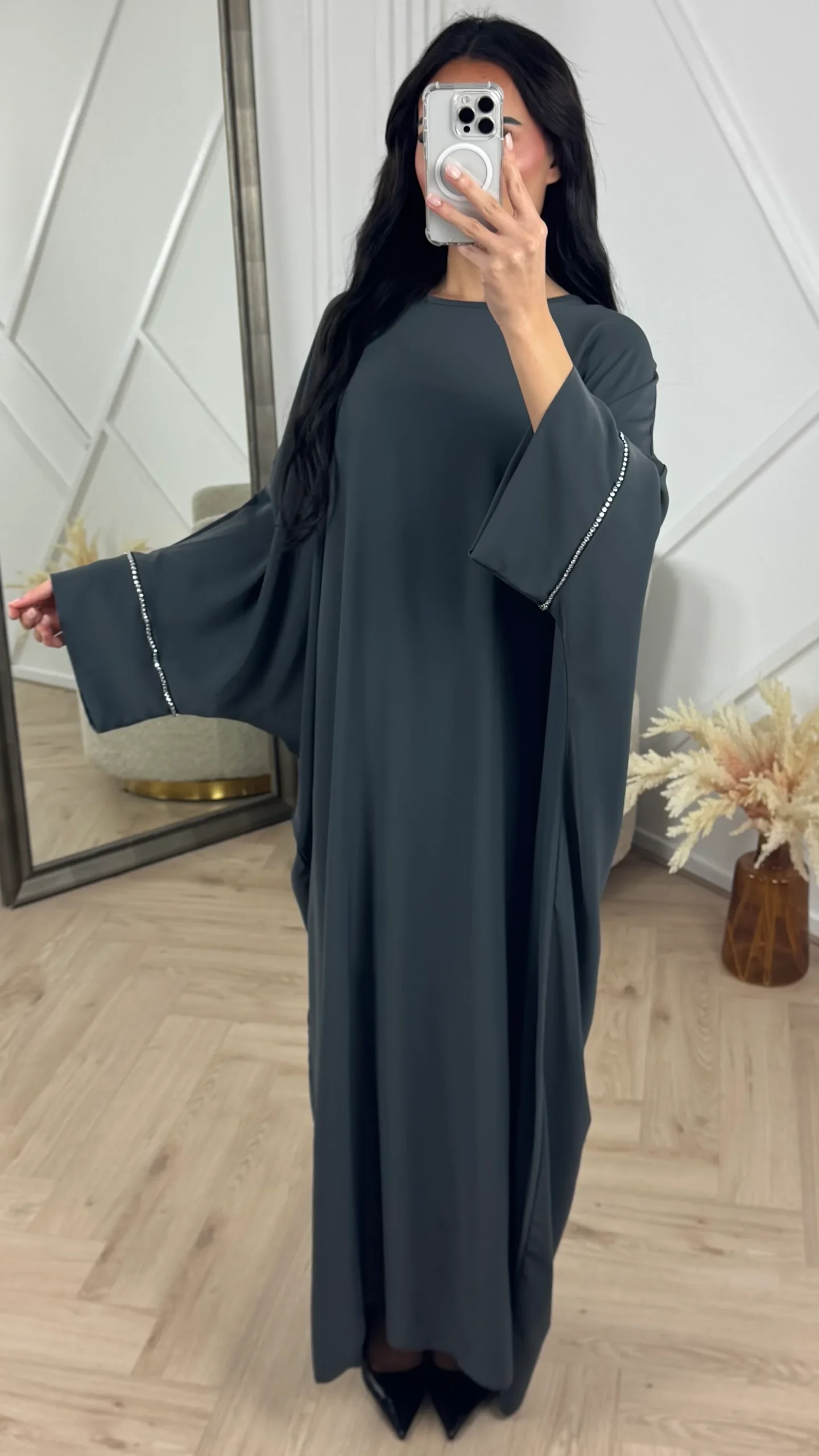 Abaya Maxi Jurk met Strass Details - Afbeelding 6