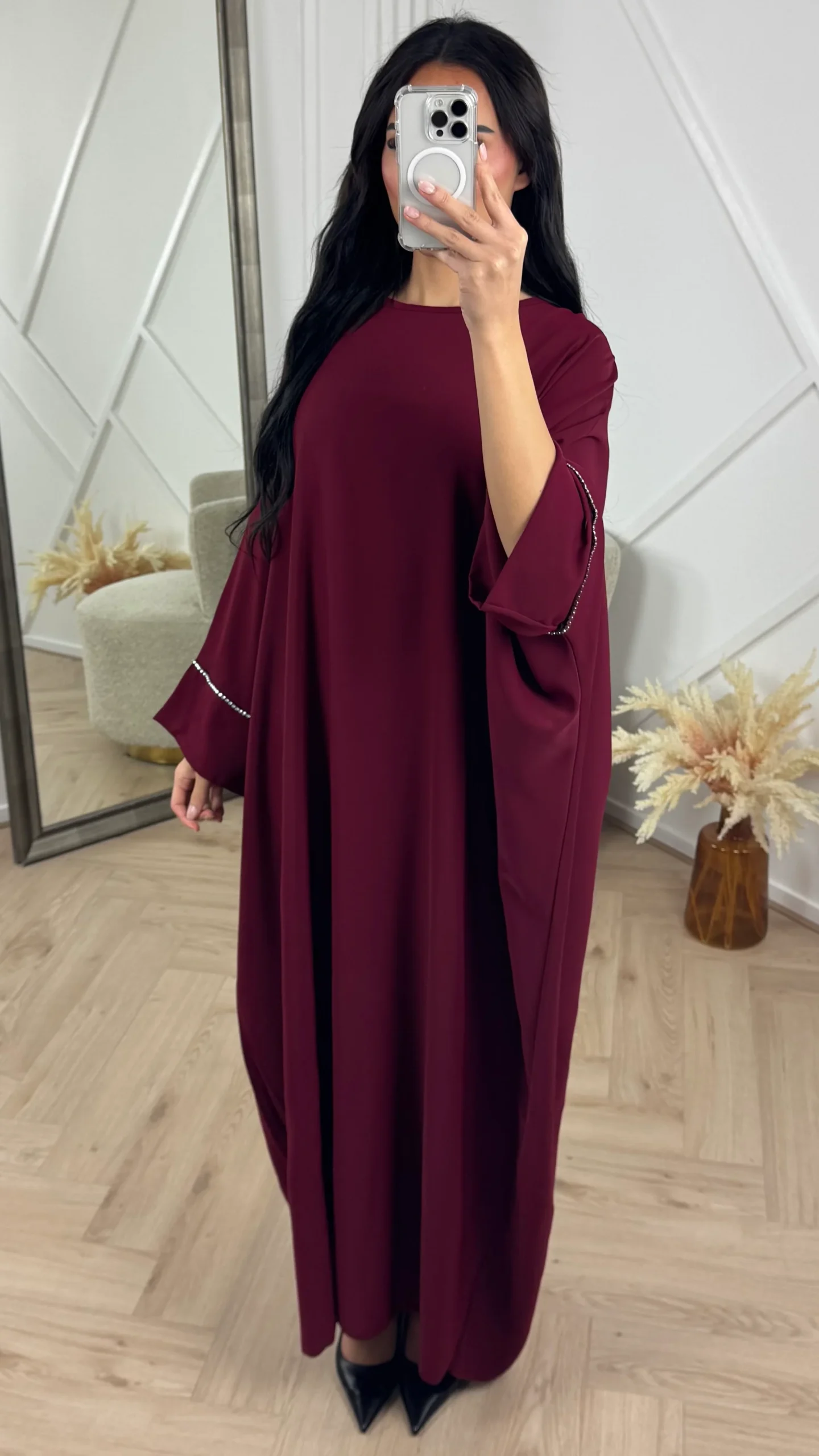 Abaya Maxi Jurk met Strass Details - Afbeelding 4