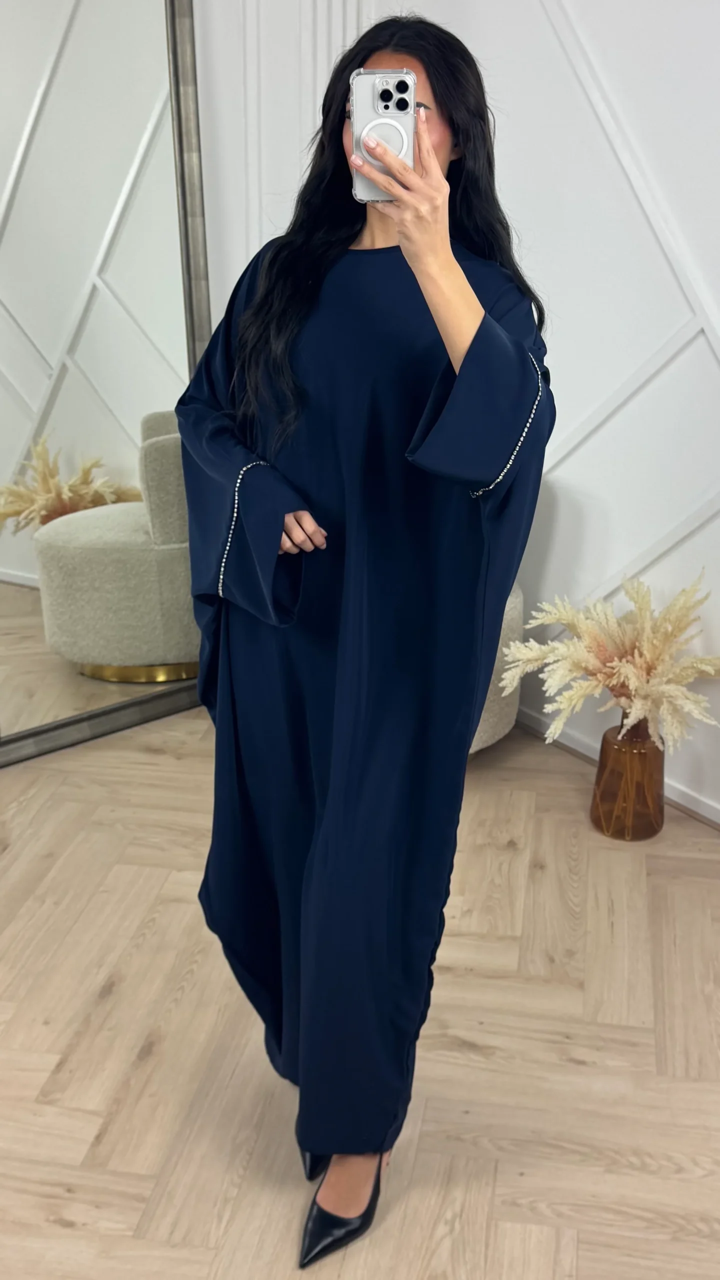 Abaya Maxi Jurk met Strass Details - Afbeelding 7