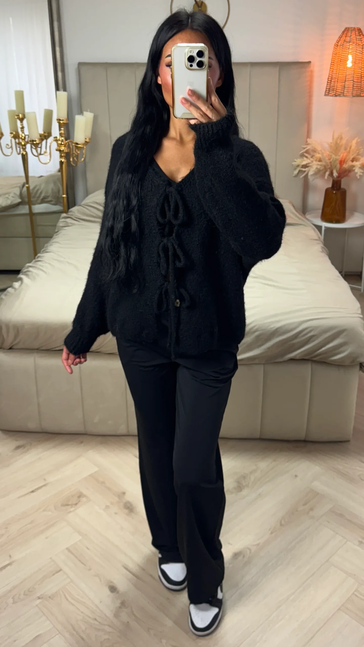 Alpaca Blend Gebreid Vest met Striksluiting - Afbeelding 4