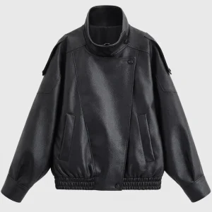 Biker Jas Dames - Oversized Model met Opstaande Kraag