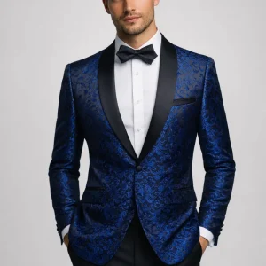 Blazer Heren - Smoking Jasje met Sjaalkraag en Bloemenprint | Elegant