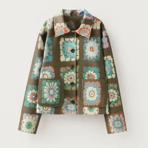 Bloemenprint Jas | Korte Damesjas met Knoopsluiting | Comfortabele Pasvorm