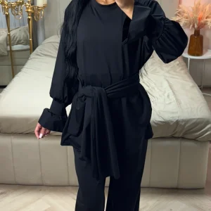 Burkini Set met Geplooide Mouwen – Met Bijpassende Hijab/Ceintuur