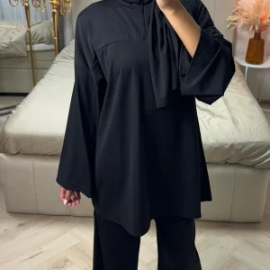 Burkini Set met Rits en Wijde Mouwen – Met Bijpassende Hijab/Ceintuur