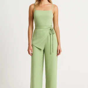 Co-ord Set | Mouwloze Top met Strikdetail en Wijde Broek | Elegant en Lichtgewicht